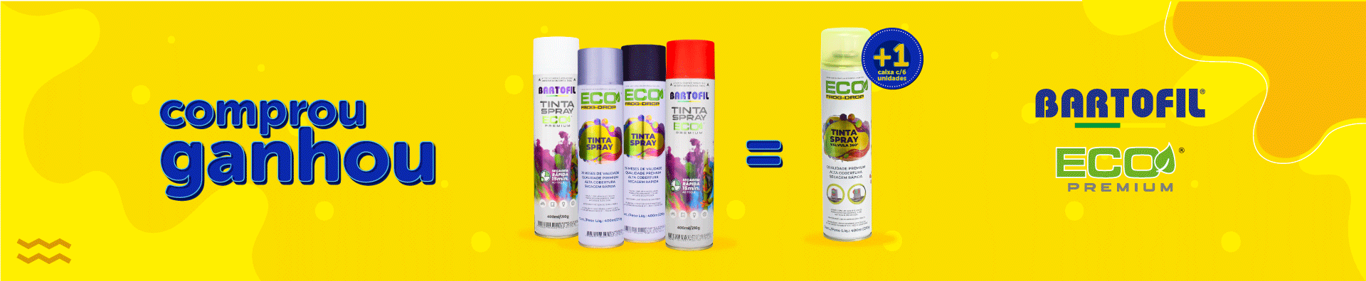 Banner da Promoção Comprou Ganhou, Tinta Spray Eco Bartofil
