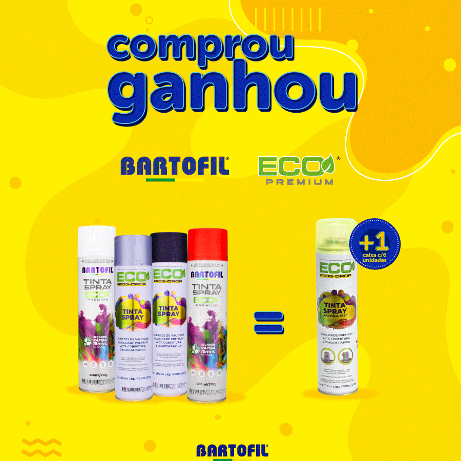 Banner da Promoção Comprou Ganhou, Tinta Spray Eco Bartofil