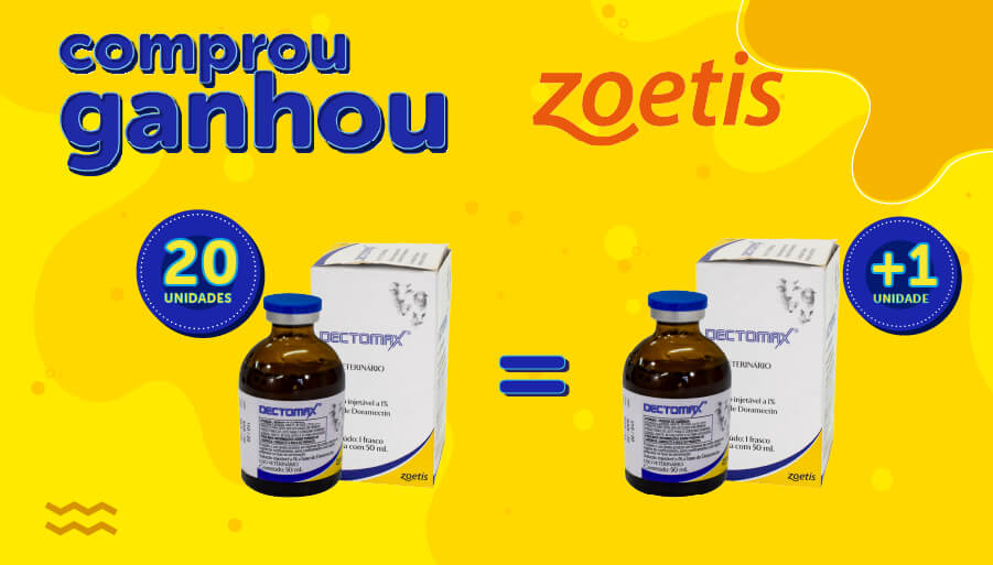 Banner-Comprou-Ganhou-Zoetis-20-Unidades-Dectomax-Injetavel Banner da Promoção Comprou Ganhou, compre 20 unidades dectomax injetável e ganhe 01 unidade do mesmo produto.